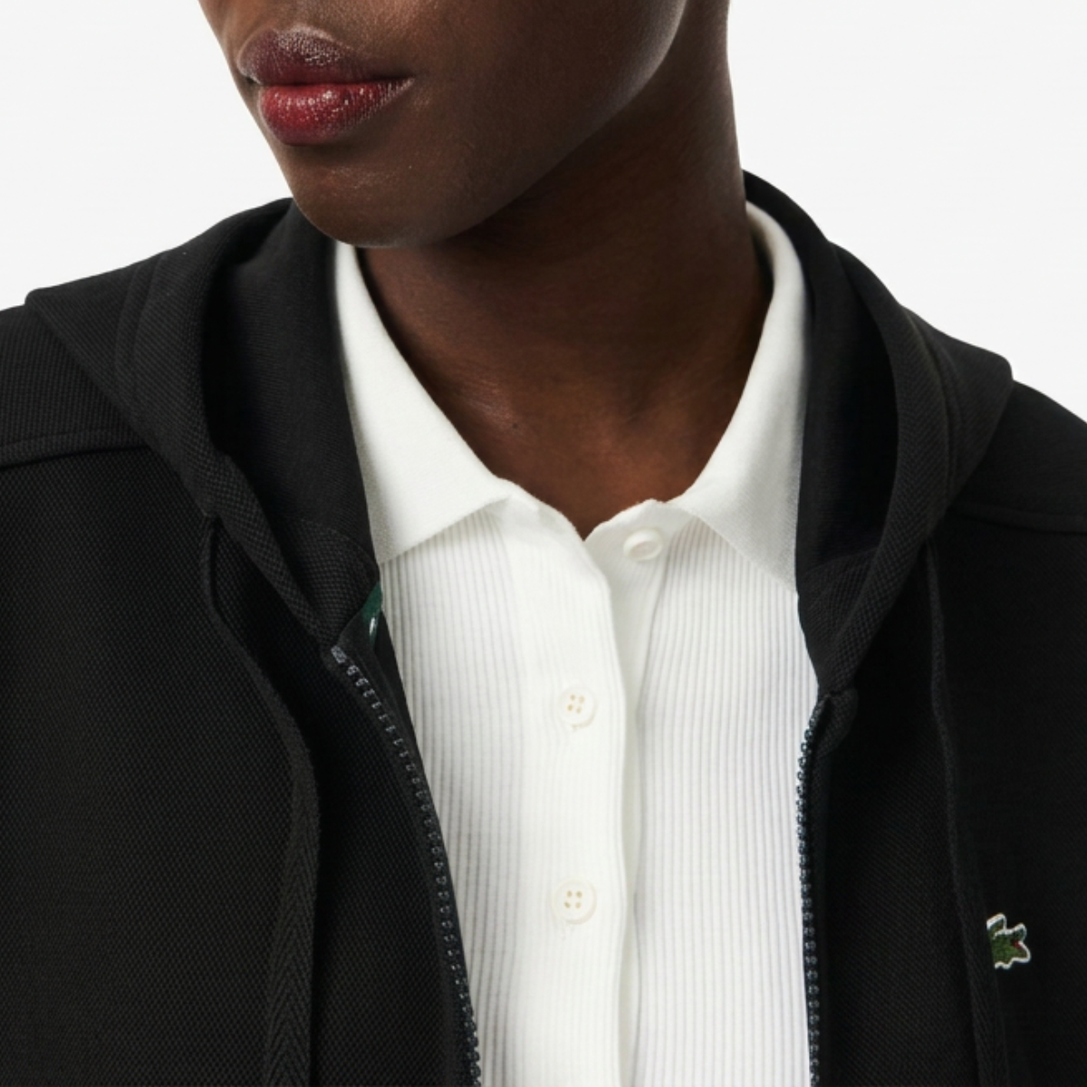 Women's Zip-Up Piqué Hoodie