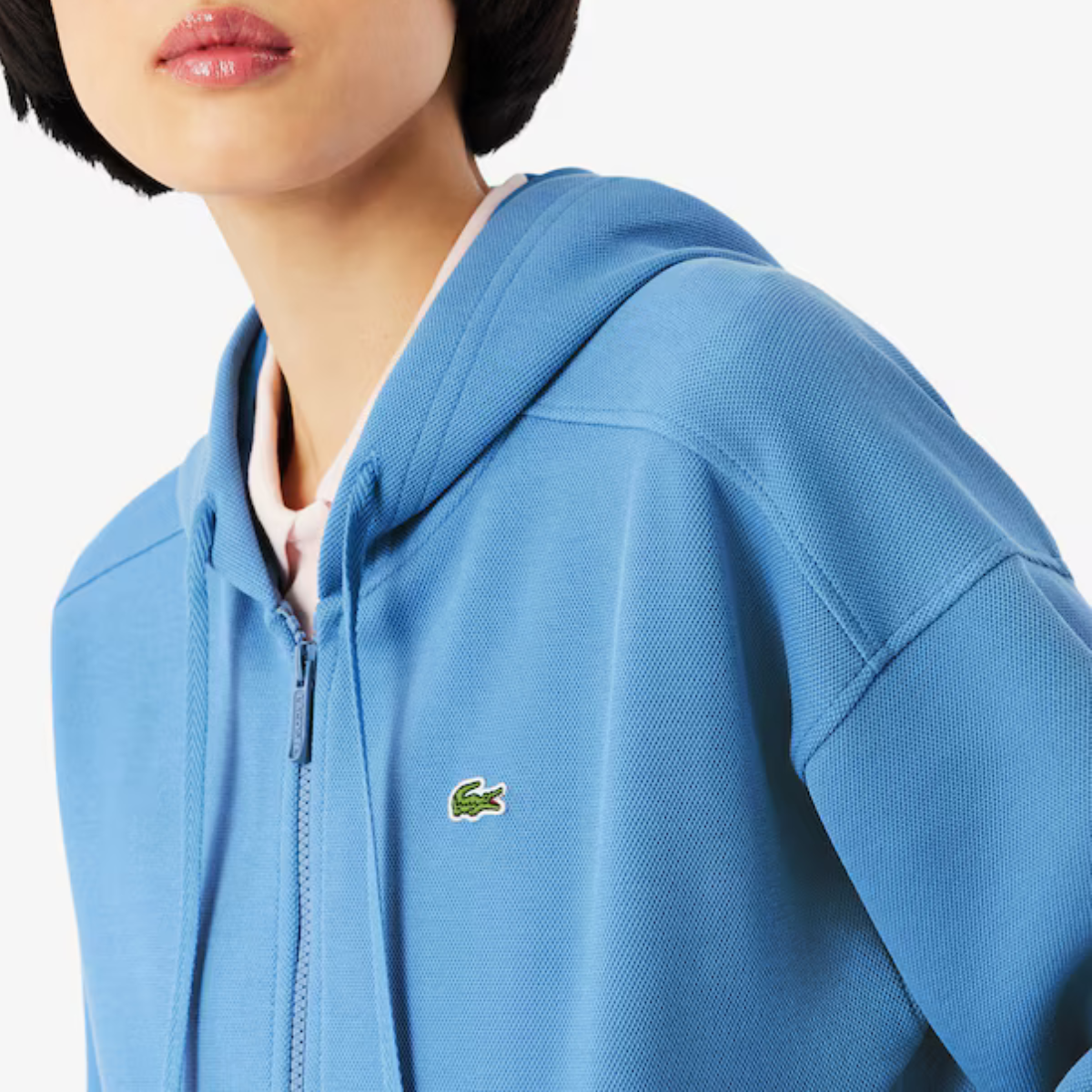 Women's Zip-Up Piqué Hoodie