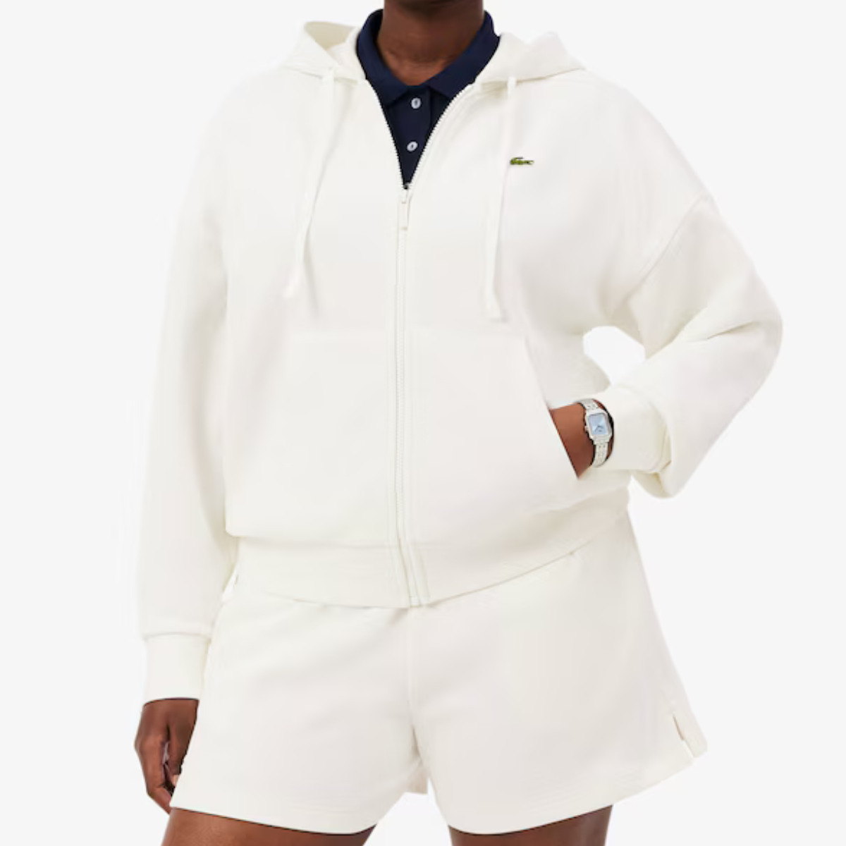 Women's Zip-Up Piqué Hoodie