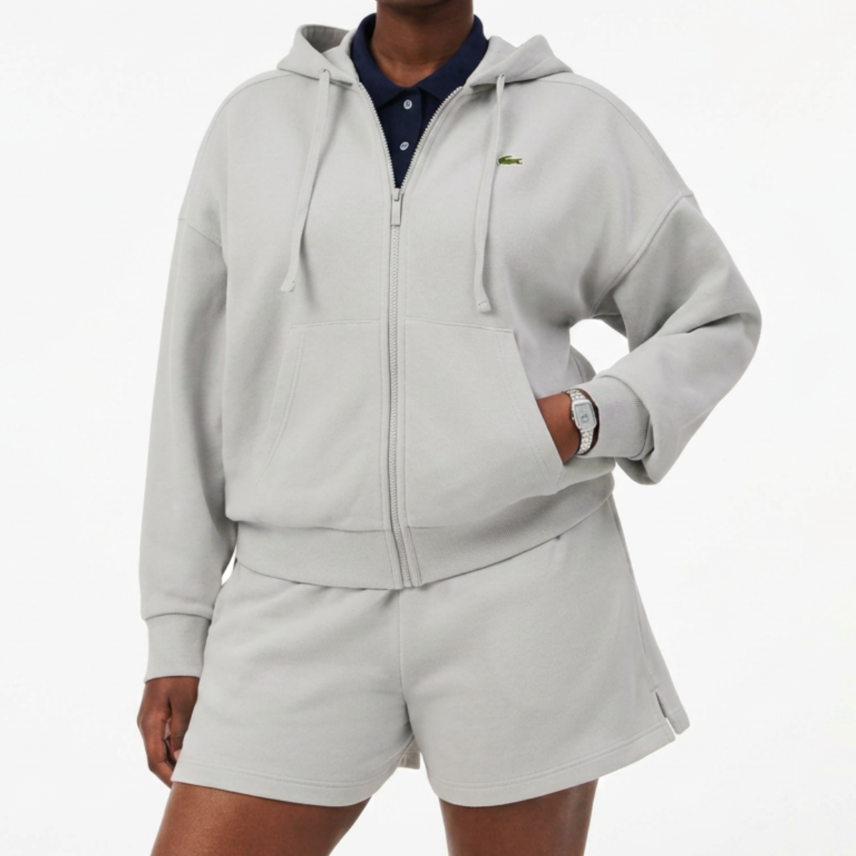 Women's Zip-Up Piqué Hoodie