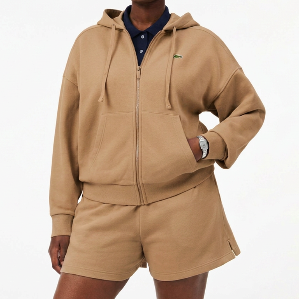 Women's Zip-Up Piqué Hoodie